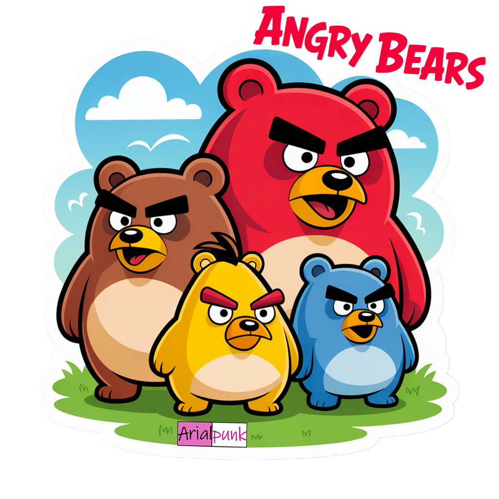 ANGRY BEARS - Camiseta de manga corta unisex