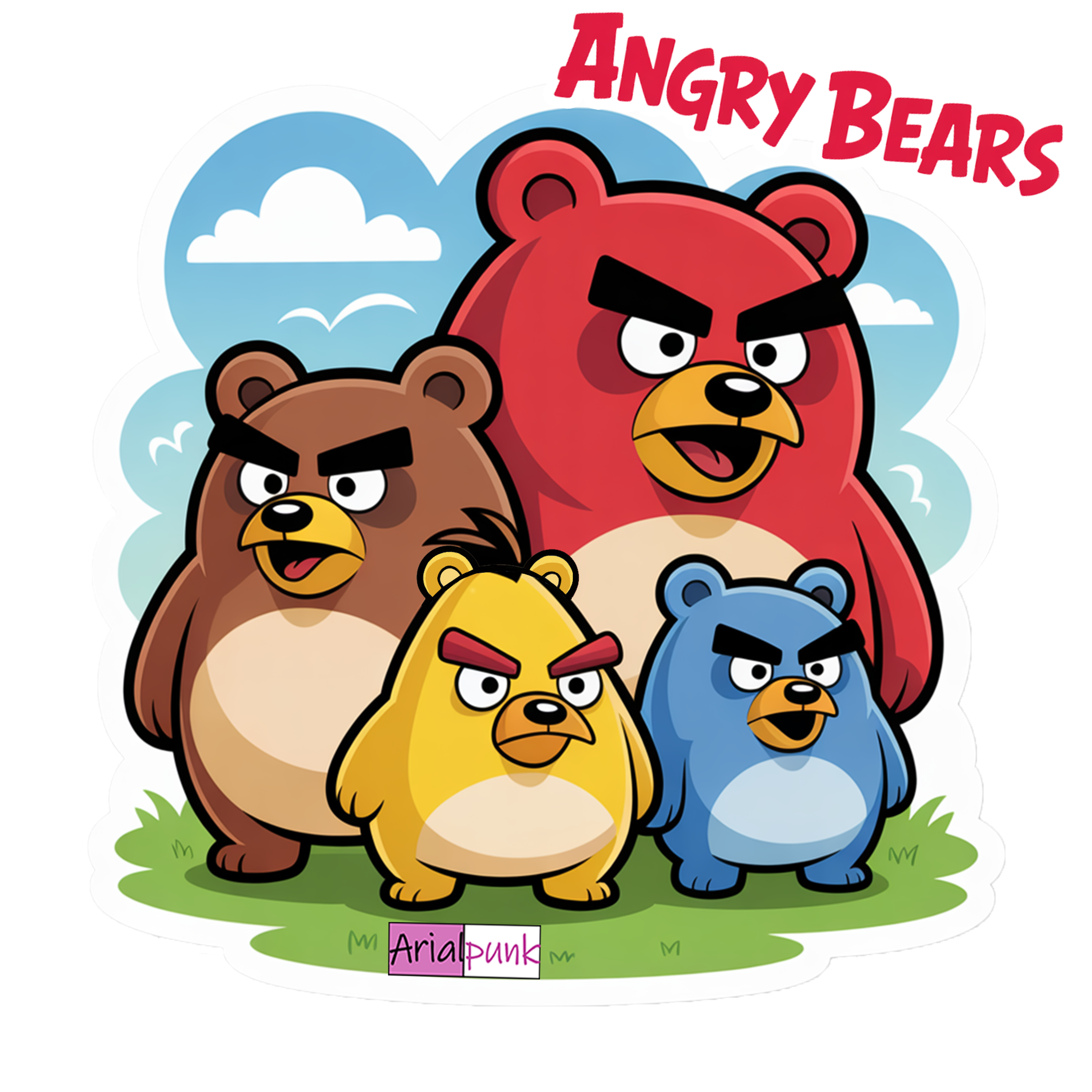 ANGRY BEARS - Camiseta de manga corta unisex