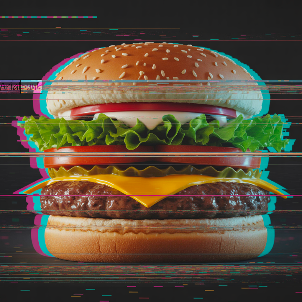 BURGER GLITCH - Camiseta de manga corta unisex